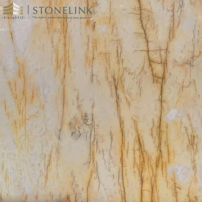 Yellow crystal quartzite slab