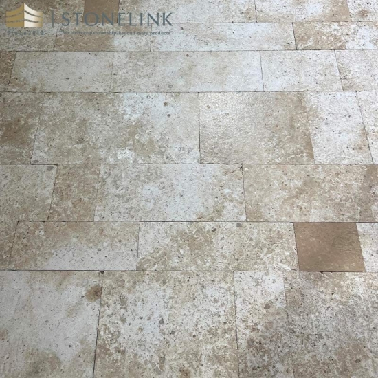 Beige limestone paving tile