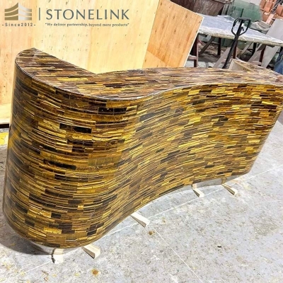 Tiger Eye brown agate countertop