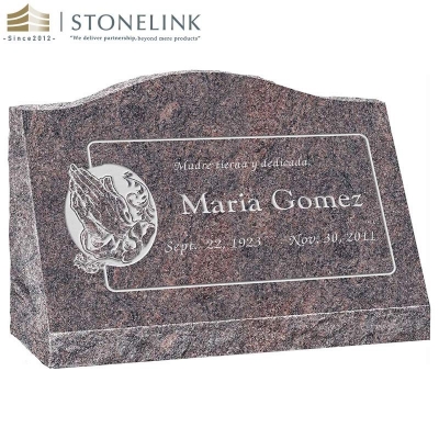 Slant colorful granite headstonev