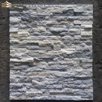 Natural split face grey quartzite cultured stone